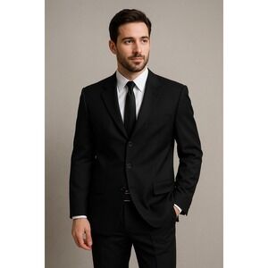 Calvin Klein 100% Wool Blazer Men 42L 3 Button Sport Coat Jacket Y2K Formal Prom